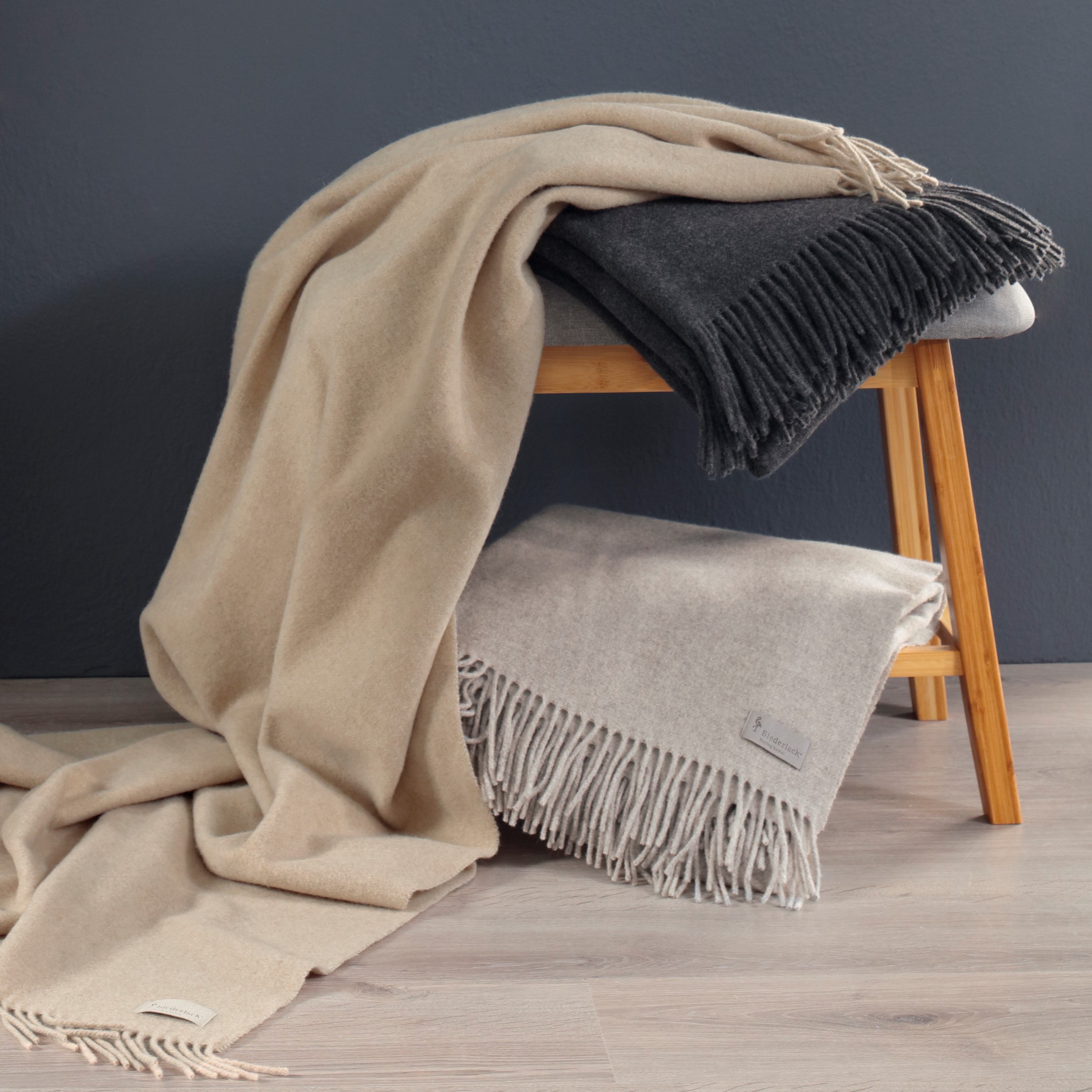 Biederlack Plaid Favourites - Grey The - Sofa Blanket | Wool of Shop Couchdecken.de