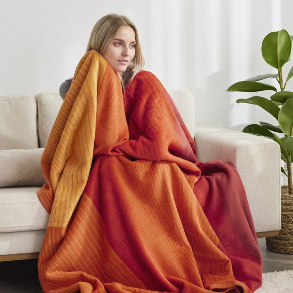 Ibena blanket - Granada orange/red