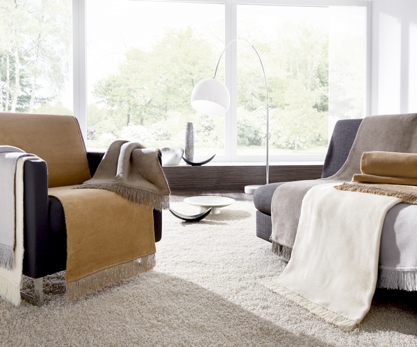 Shop Couchdecken.de Uni Sofadecken Sesselschoner 2er Cover - Biederlack Set 200 Cotton | - - cm 100 Wohndecken - x