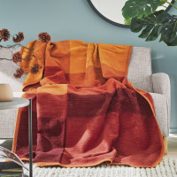 Ibena blanket - Granada orange/red