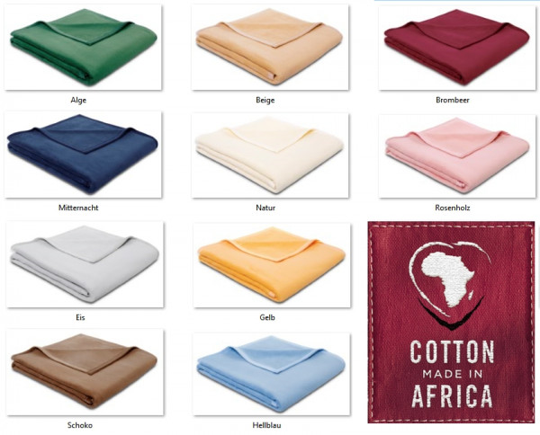 Biederlack Baumwolldecke 100% Baumwolle - Cotton Pure Uni - 10 vers. Farben  | Couchdecken.de - Wohndecken Sofadecken Shop