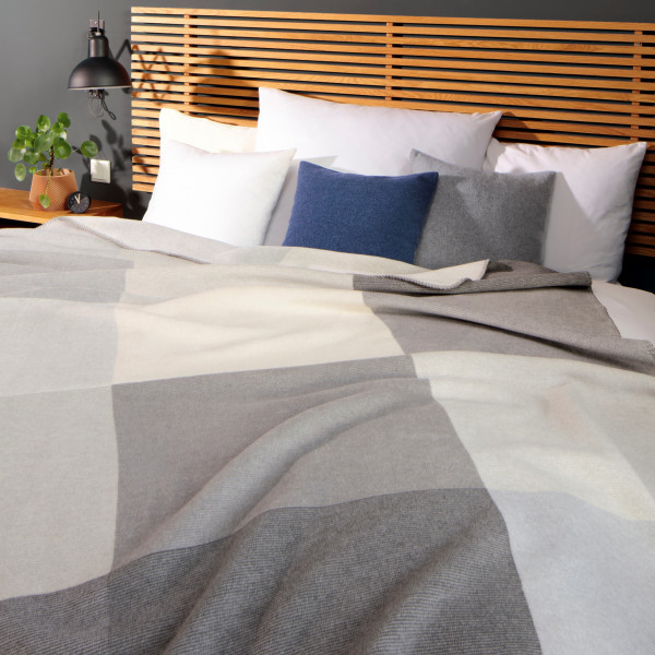 Biederlack XL blanket - Colourfields grey 180x220cm