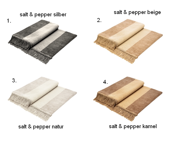 Salt Pepper Farben | & 2er Sesselschoner Couchdecken.de - Wohndecken 100x200cm Shop vers. Set 4 Sofadecken - -