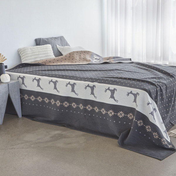 Ibena XXL Wohndecke - Lugano grey - 220x260cm